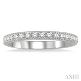 1/3 Ctw 15Stones Round Cut Diamond Wedding Band in 14K White Gold