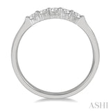 1/4 Ctw 5 Stone Round Cut Diamond Wedding Band in 14K White Gold