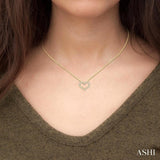 1 ctw Heart Shape Round Cut Diamond Pendant With Chain in 14K Yellow Gold