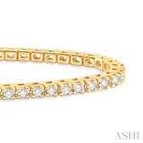 2.00 ctw Square Shape Round Cut Diamond Tennis Bracelet in 14K Yellow Gold