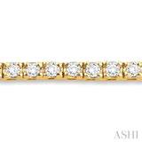 2.00 ctw Square Shape Round Cut Diamond Tennis Bracelet in 14K Yellow Gold