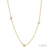 1/2 ctw Round Cut Diamond Fashion Necklace in 14K Yellow Gold