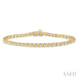 2 ctw Round Cut Diamond Tennis Tulip Bracelet in 14K Yellow Gold