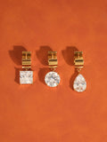 Glissade  CZ Drop Huggie Earrings