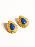 Thura 18K Gold Lapis Lazuli Droplet Earring