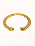 Vail 18K Gold Stone Braided Bangle