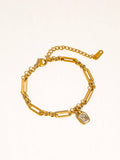 Leland  CZ Link Bracelet
