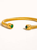 Vail 18K Gold Stone Braided Bangle