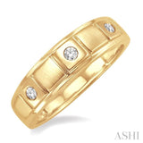 1/8 Ctw Round Cut Diamond Men's Ring in 14K Yellow Gold