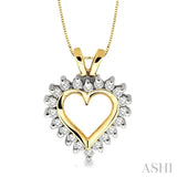 1/4 Ctw Round Diamond Heart Pendant in 14K Yellow Gold with Chain