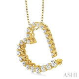 1/2 ctw Diamond Journey Heart Pendant in 14K Yellow Gold with chain