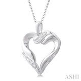 1/20 Ctw Round Cut Diamond Heart Pendant in Sterling Silver with Chain