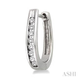 1/4 ctw Round Cut Diamond Loop Earrings in Sterling Silver