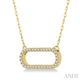 1/10 Ctw Round Cut Diamond Paper Clip Pendant in 14K Yellow Gold