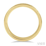 1/2 Ctw Parallel Milgrain & Niched Center Round Cut Diamond Men's Wedding Band in 14K Yellow Gold