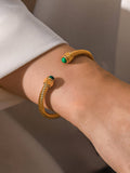 Vail 18K Gold Stone Braided Bangle
