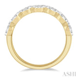 1/2 Ctw Jointed Circular Mount Lovebright round Cut Diamond Band in 14K Yellow and White Gold