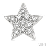 1/10 ctw Star Round Cut Diamond Petite Fashion Earring in 10K White Gold