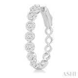 1.00 ctw Round Cut Lovebright Diamond Hoop Earrings in 14K White Gold