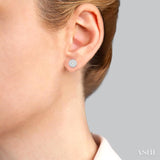 1/3 Ctw Lovebright Round Cut Diamond Bezel Stud Earrings in 14K White Gold