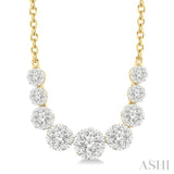 1 ctw Round Cut Diamond Lovebright Necklace in 14K Yellow and White Gold