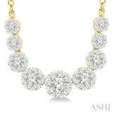 1 ctw Round Cut Diamond Lovebright Necklace in 14K Yellow and White Gold