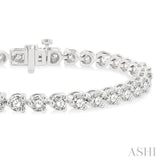 7 ctw Tri-Prong Round Cut Diamond Tennis Bracelet in 14K White Gold