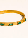 Tanith 18K Gold Baguette CZ Bangle Bracelet