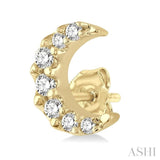 1/10 ctw Crescent Moon Round Cut Diamond Petite Fashion Earring in 10K Yellow Gold