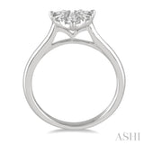 1/2 Ctw Round Cut Diamond Heart Shape Lovebright Ring in 14K White Gold