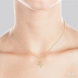 1/10 ctw Horse Head Petite Round Cut Diamond Fashion Pendant With Chain in 10K Yellow Gold