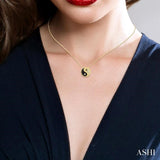 1/6 ctw Tao Yin Yang Petite White & Black Round Cut Diamond Fashion Pendant With Chain in 10K Yellow Gold