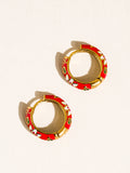 Isabeau Vintage Floral Hoop Earrings