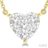 1/2 Ctw Lovebright Diamond Heart Pendant With Chain in 14K Yellow and White Gold