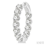 4 ctw Inside-Out Round Cut Diamond Hoop Earrings in 14K White Gold
