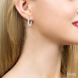 4 ctw Inside-Out Round Cut Diamond Hoop Earrings in 14K White Gold