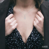 1/4 ctw Winding Round Cut Diamond Lovebright Pendant With Link Chain in 14K White Gold