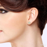 1/2 Ctw Star Lattice Lovebright Round Cut Diamond Earrings in 14K White and Yellow Gold