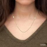 1 ctw Princess Cut Diamond Fashion Necklace in 14K Yellow Gold