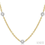 1 1/2 ctw Round Cut Diamond Fashion Necklace in 14K Yellow and White Gold