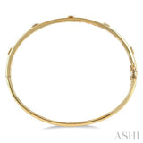 1 1/2 Ctw Bezel Set Emerald Cut Diamond Bangle in 14K Yellow Gold