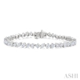5 3/4 Ctw Mixed Shape Cut Diamond Fashion Bracelet in 14K White Gold