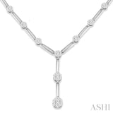 2.00 ctw Lovebright Round Cut Diamond Elongated Link Necklace in 14K White Gold