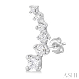 1/2 ctw Round Cut Diamond Fashion Climbers in 14K White Gold