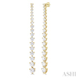 3.00 ctw Round Cut Diamond Riviera Drop Earring in 14K Yellow Gold