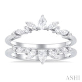 1/2 ctw Pear, Marquise and Round Cut Diamond Insert Ring in 14K White Gold