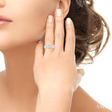 1/20 Ctw Bold Open Window Octagonal Shape D-Link Round Cut Diamond Ring in Sterling Silver