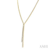 3 ctw Open End Y-Shape Round Cut Diamond Lariat Necklace in 14K Yellow Gold