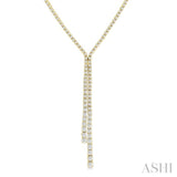 3 ctw Open End Y-Shape Round Cut Diamond Lariat Necklace in 14K Yellow Gold