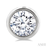 1/5 Ctw Petite Bezel Set Round Cut Diamond Fashion Stud Earring in 10K White Gold